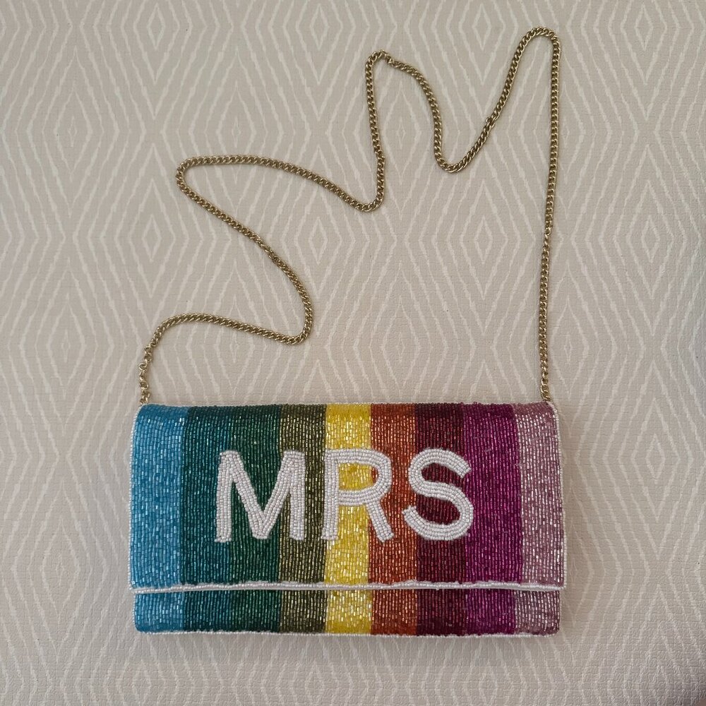 Beaded "Mrs." Clutch